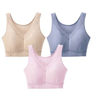 LAVIENNE（ラヴィエンヌ）の「【３色組】さらさらメッシュの快適ブラ（ブラジャー）」｜3色組