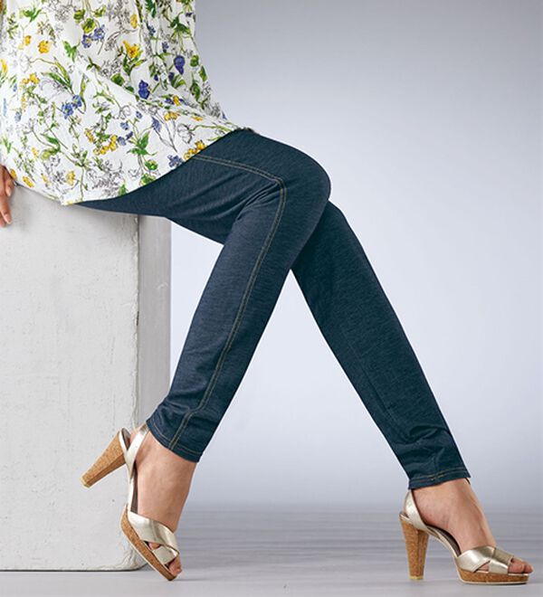 BELLUNA（ベルーナ）の「ひんやり冷感！新デニム調レギンス（スパッツ・レギンス）」｜インディゴ