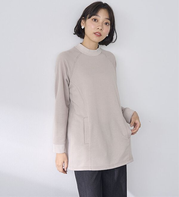 BELLUNA（ベルーナ）の「綿入り素材ラグランデザインポケットトレーナー（トレーナー・スウェット）」｜詳細画像
