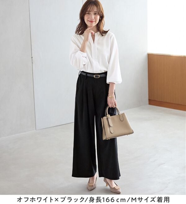 Viola e Viola（ヴィオラ エ ヴィオラ）の「【２点セット】楽ちん！スキッパーブラウスセットアップ（ブラウススーツ）」｜詳細画像