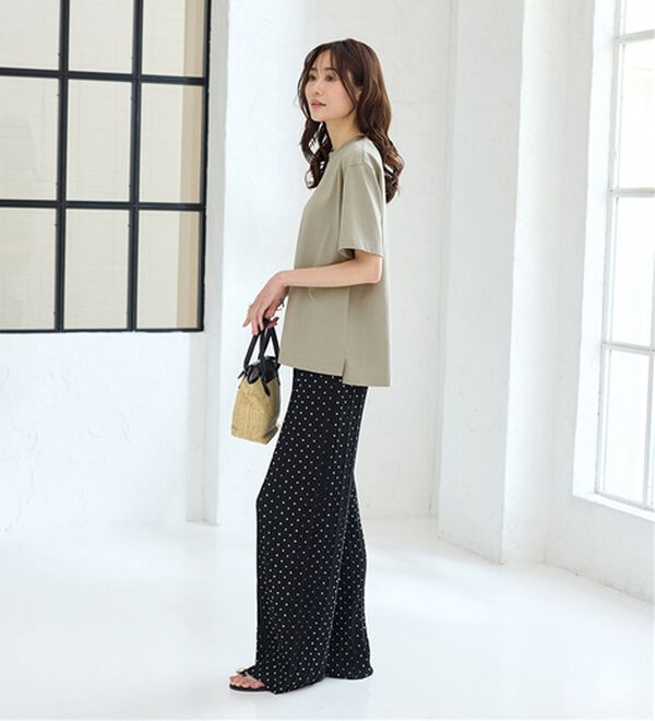 BELLUNA（ベルーナ）の「【汗ジミ対策◎】＜エアリーアイスコットン＞オーバーサイズＴシャツ【選べる袖丈】（カットソー）」｜詳細画像