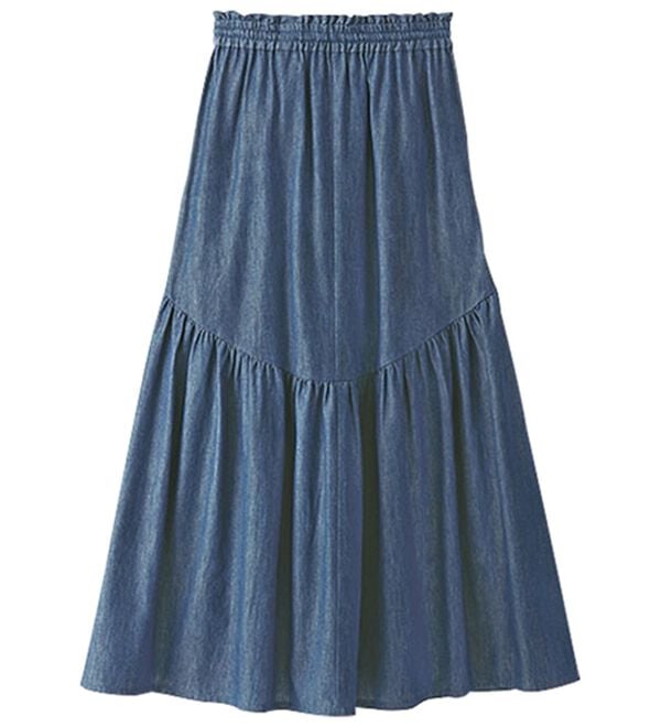 BELLUNA（ベルーナ）の「ふんわりギャザーのデニムスカート（ロングスカート）」｜詳細画像