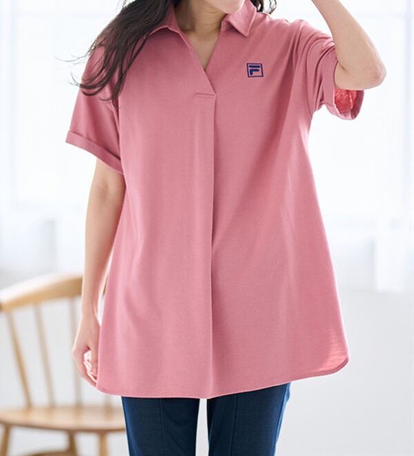 FILA＞吸汗速乾・UV対策 鹿の子チュニックポロシャツ - ベルーナ
