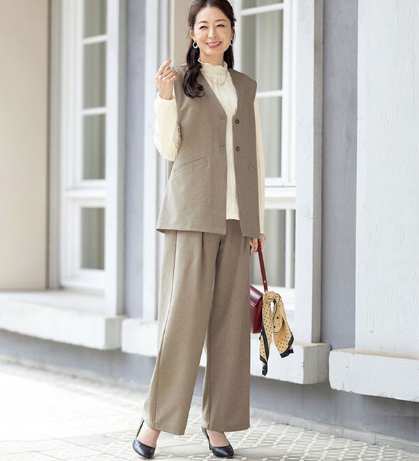 ルフラン（ルフラン）の「【３点セット】軽やか上品！３点セットアップ（パンツスーツ）」｜詳細画像