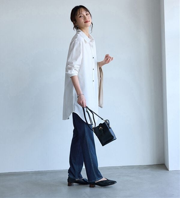 BELLUNA（ベルーナ）の「ヒンヤリ快適！接触冷感ニットデニムパンツ（フルレングスパンツ）」｜詳細画像