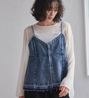 RANAN（ラナン）の「デニム素材キャミビスチェ（タンクトップ・キャミソール）」｜詳細画像