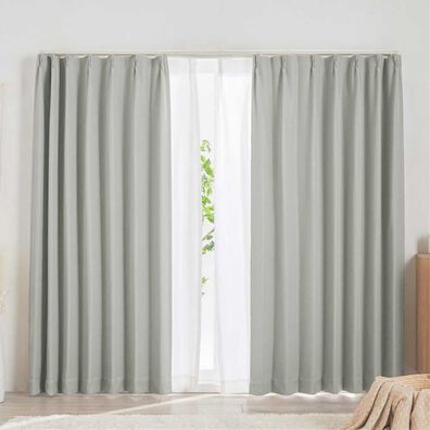 iellio（イエリオ）の「１・２級遮光＆断熱保温＆ＵＶ見えにくいレース付カーテンセット＜４枚組・遮光１級・洗える・無地＞（ドレープカーテン）」