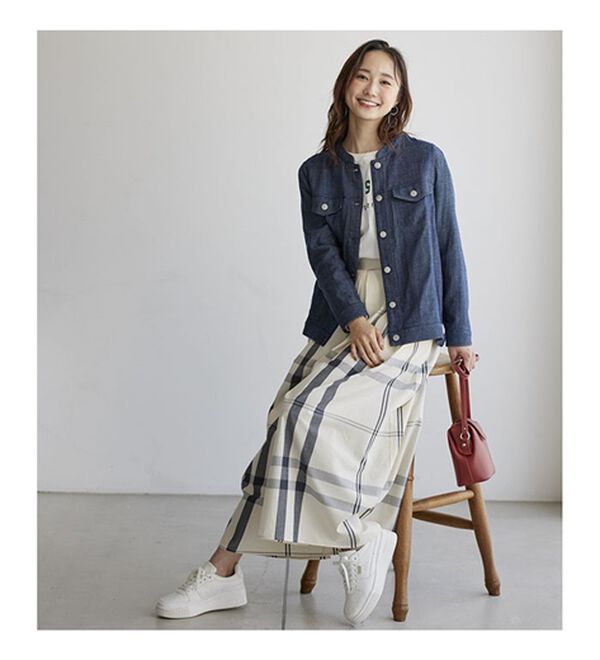 BELLUNA（ベルーナ）の「やわらかダブルガーゼデニム風ジャケット（その他ジャケット）」｜詳細画像