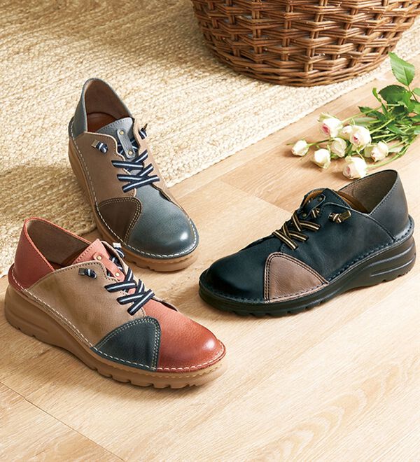 ルフラン（ルフラン）の「アビータ　足に優しい４Ｅ牛革配色シューズ（スニーカー）」｜詳細画像