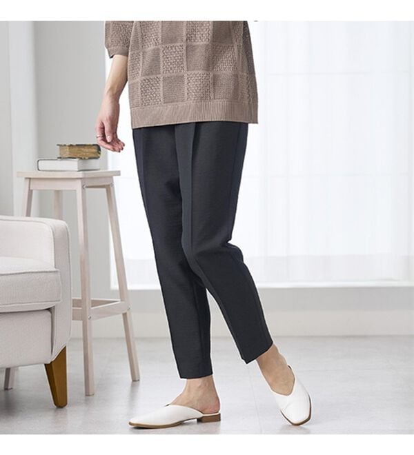 BELLUNA（ベルーナ）の「ヒンヤリ爽快！麻調ビンテージテーパードパンツ（テーパードパンツ）」｜詳細画像