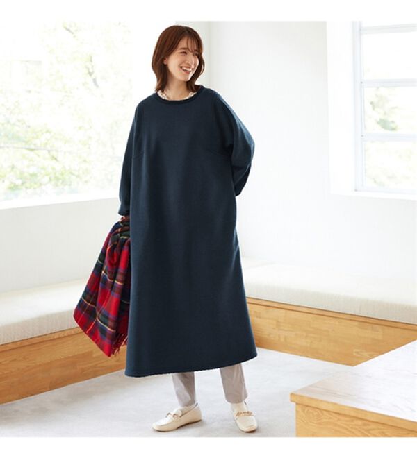 Viola e Viola（ヴィオラ エ ヴィオラ）の「あったか裏起毛ゆるワンピース（カットソーワンピース）」｜詳細画像