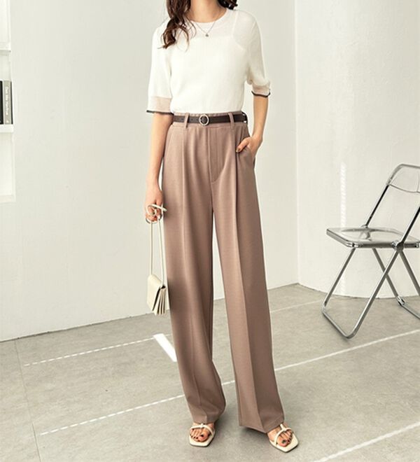 GeeRA（ジーラ）の「美脚魅せタックワイドスラックスパンツ（ワイドパンツ・ガウチョ）」｜詳細画像