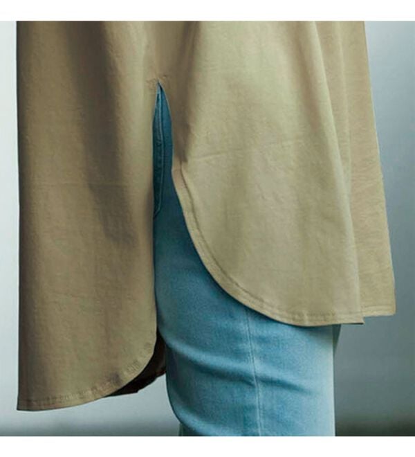 GeeRA（ジーラ）の「綿１００％フレンチスリーブチュニックＴシャツ（カットソー）」｜詳細画像