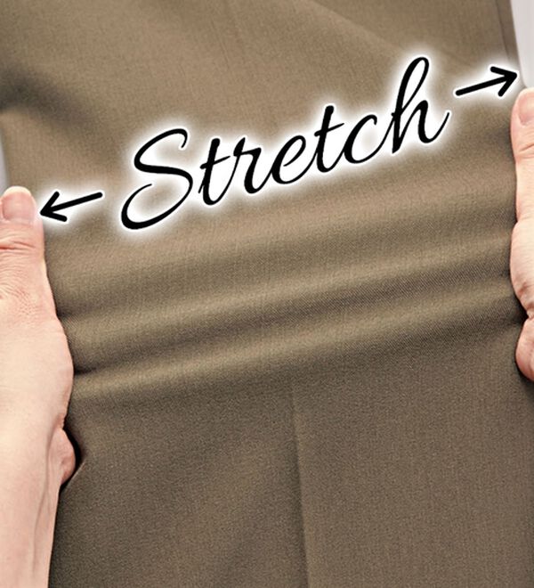 BELLUNA（ベルーナ）の「麻調ストレッチ素材美脚フレアーパンツ（フルレングスパンツ）」｜詳細画像