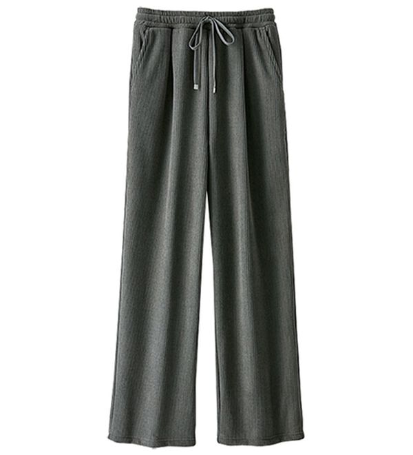 BELLUNA（ベルーナ）の「なめらか裏ベロアコーデュロイワイドパンツ（ワイドパンツ・ガウチョ）」｜詳細画像