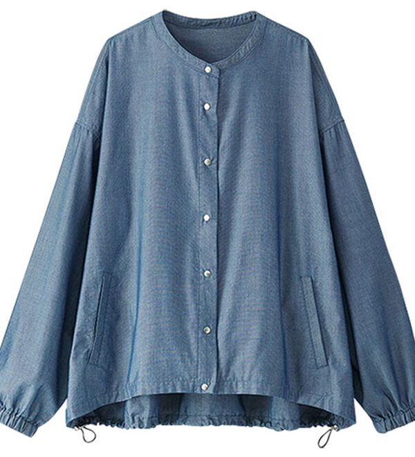 BELLUNA（ベルーナ）の「ＵＶカットひんやり軽いデニムブルゾン（ブルゾン）」｜ブルー