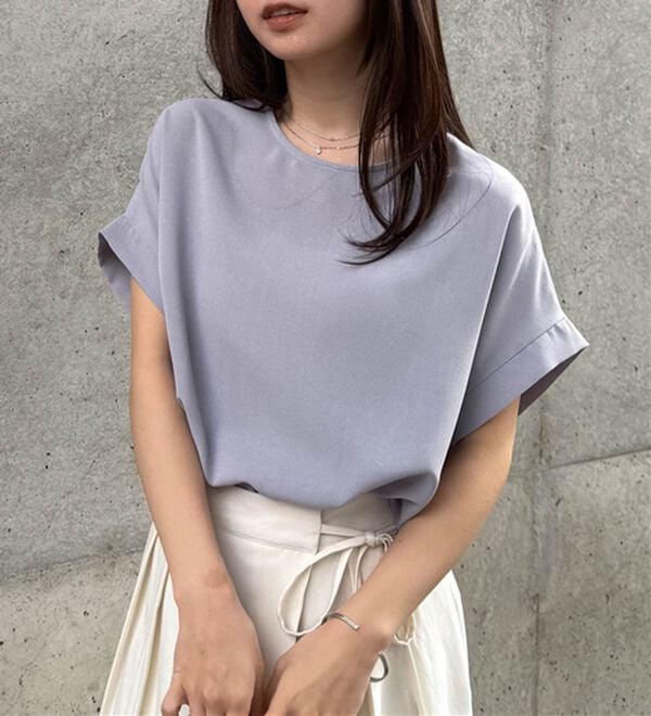 RANAN（ラナン）の「【汗シミ防止】ひんやり&防シワ前後2WAYハーフジップブラウス（ブラウス）」｜詳細画像