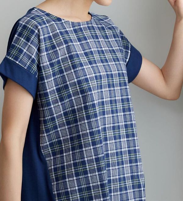 BELLUNA（ベルーナ）の「サッカーチェック切替デザインチュニック（チュニック）」｜詳細画像