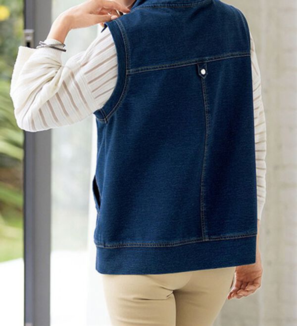 ルフラン（ルフラン）の「デニム切替ベスト（ベスト）」｜詳細画像