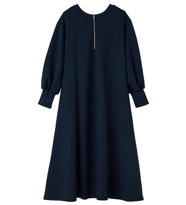 GeeRA（ジーラ）の「【再入荷】1枚で決まる！ハーフジップフレアワンピース（カットソーワンピース）」｜詳細画像