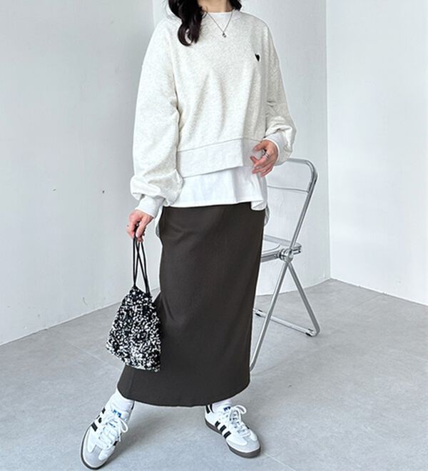 GeeRA（ジーラ）の「【着回し力◎】楽ちんすっきり見え！リブロングスカート（ロングスカート）」｜詳細画像