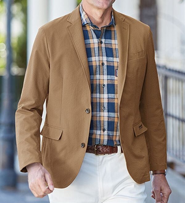 「＜ダンロップ・リファインド＞さらっと軽快サッカーテーラード（メンズジャケット）」｜詳細画像