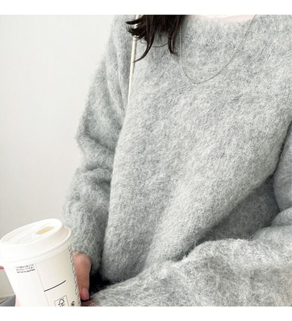 GeeRA（ジーラ）の「前後２ｗａｙクルーネックシャギーショートカーディガン（ニットカーディガン）」｜詳細画像