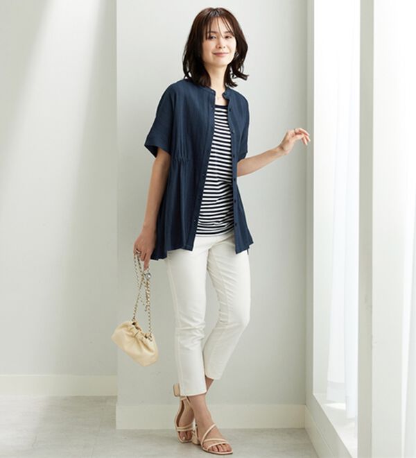 BELLUNA（ベルーナ）の「シアージャカード素材ペプラムチュニック（チュニック）」｜詳細画像