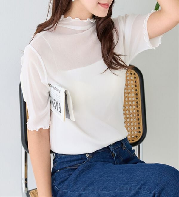 alotta（アロッタ）の「接触冷感ハイネックシアートップス（カットソー）」｜詳細画像