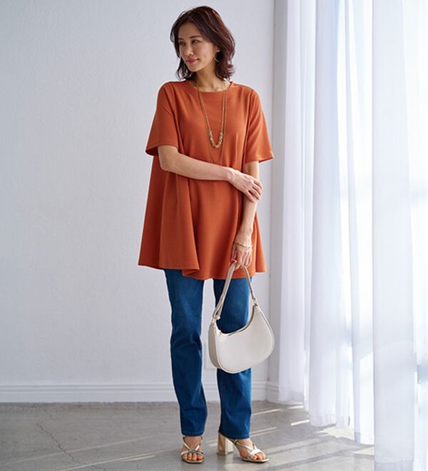 BELLUNA（ベルーナ）の「ひんやり！ポコポコエンボス素材－３ｋｇ見えチュニック（チュニック）」｜詳細画像