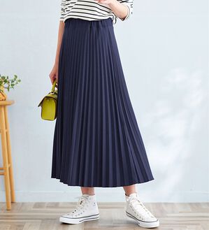 BELLUNA（ベルーナ）の「洗っても形が崩れにくい！プリーツスカート（ロングスカート）」｜ブルー