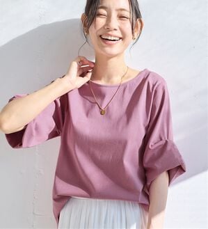 Viola e Viola（ヴィオラ エ ヴィオラ）の「ちゃっかり細見え！デザイン袖トップス（カットソー）」｜ピンク