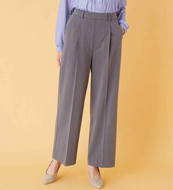BELLUNA（ベルーナ）の「サマ見え！美脚タック使いワイドパンツ（ワイドパンツ・ガウチョ）」｜詳細画像
