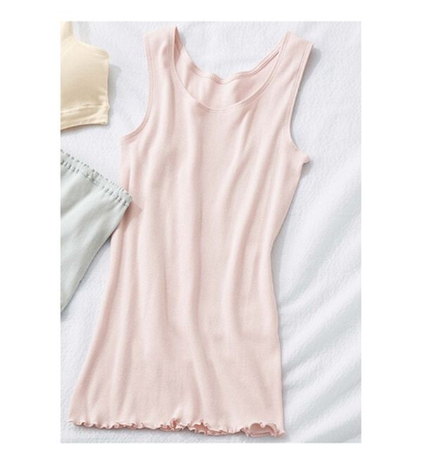 LAVIENNE（ラヴィエンヌ）の「綿１００％オーガニックコットンリブタンクトップ（肌着・インナーウェア）」｜詳細画像