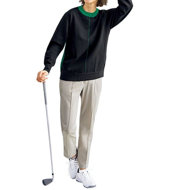 BELLUNA（ベルーナ）の「配色ラインニットプルオーバー（ニット・セーター）」｜詳細画像