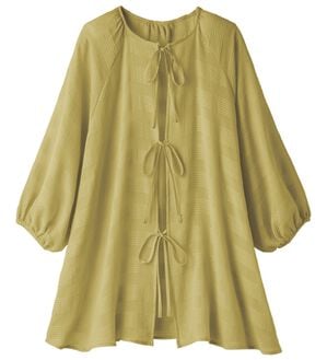 ルフラン（ルフラン）の「ゆるぽわ＊綿１００％リボンブラウス（ブラウス）」｜マスタード