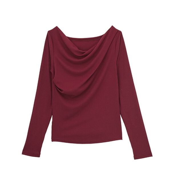 RANAN（ラナン）の「【春色追加】上品ドレープリブロングＴシャツ（カットソー）」｜詳細画像