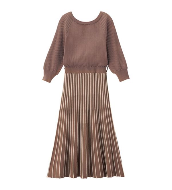 GeeRA（ジーラ）の「前後２ＷＡＹプリーツニットワンピース（ニットワンピース）」｜詳細画像