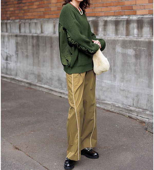 RANAN（ラナン）の「異素材ドッキングミリタリーニット（ニット・セーター）」｜詳細画像