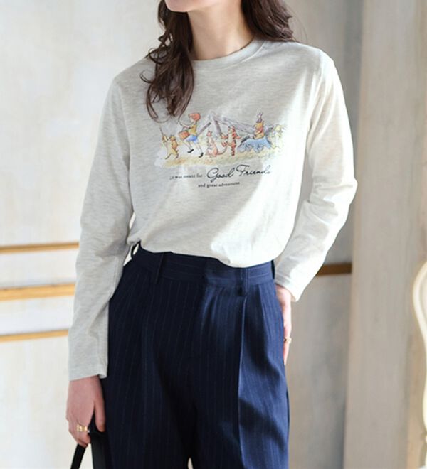 BELLUNA（ベルーナ）の「＜Ｄｉｓｎｅｙ＞【プー】プリント長袖Tシャツ（カットソー）」｜詳細画像