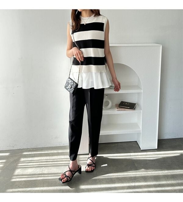 GeeRA（ジーラ）の「ペプラムタンク付ニットプルオーバー（アンサンブル）」｜詳細画像