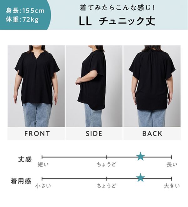 Viola e Viola（ヴィオラ エ ヴィオラ）の「【選べる２丈】さらっと涼感フレアスリーブブラウス（ブラウス）」｜詳細画像