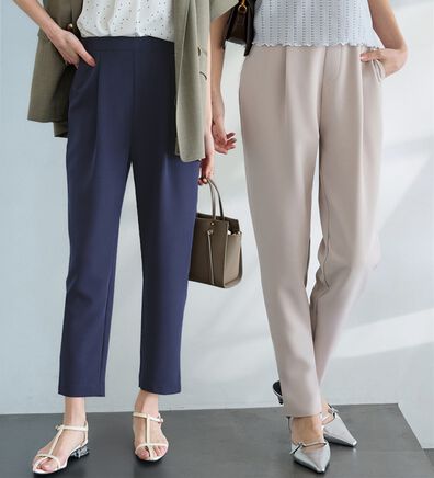 RANAN（ラナン）の「【選べる股下】ひんやり美脚シルエットタックパンツ（フルレングスパンツ）」