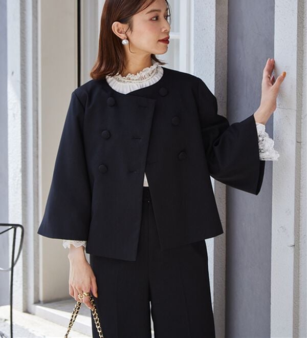 RANAN（ラナン）の「＜２点セット＞フレアージャケットワイドパンツセット（パンツスーツ）」｜詳細画像