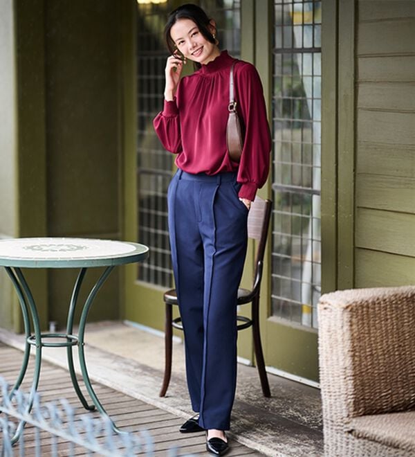 RANAN（ラナン）の「スカラップリブニット使いブラウス（ブラウス）」｜詳細画像