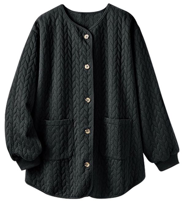 LAVIENNE（ラヴィエンヌ）の「キルティングカーディガン（ブルゾン）」｜ブラック
