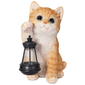 「ソーラーランプを持つ犬・猫（ガーデニング・園芸用品）」｜ネコ