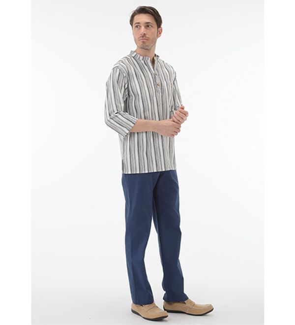 「ざっくり木綿のゆったりリラックスシャツ（メンズシャツ）」｜詳細画像