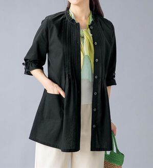 ルフラン（ルフラン）の「綿麻ピンタックチュニック＜ロイサ＞（チュニック）」｜黒