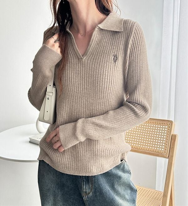 GeeRA（ジーラ）の「【U.S. POLO ASSN.】ポロ衿リブニット（ニット・セーター）」｜詳細画像